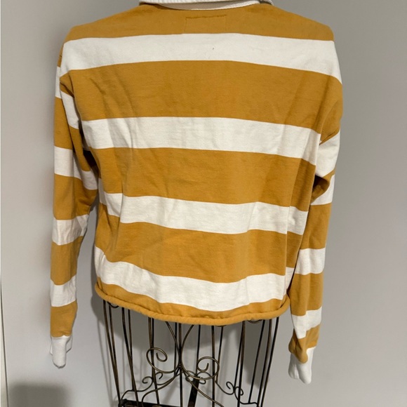 Abercrombie & Fitch Yellow and White Striped Sweatshirt - Picture 3 of 5